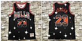 Bulls 23 Michael Jordan Black Star Hardwood Classics Jersey,baseball caps,new era cap wholesale,wholesale hats